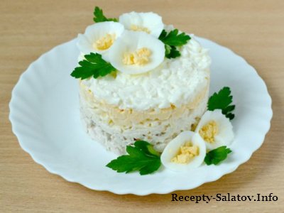 Салат из отваренной куриной грудки «Облачко» пошаговый рецепт