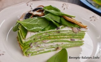 Лазанья из шпинатных блинчиков и грибным соусом - ПроСто кухня