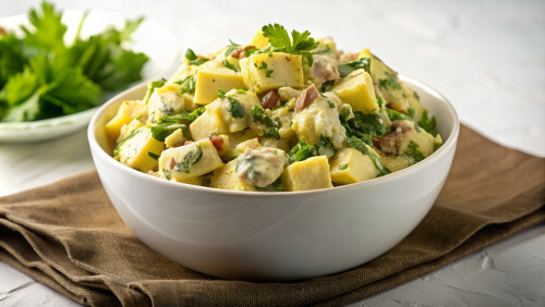 Картофельный салат с зеленью горчицы - пошаговый рецепт