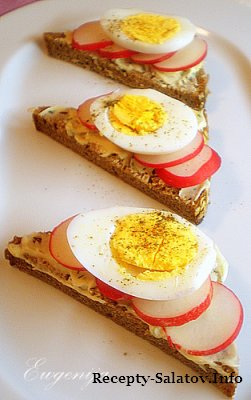 Бутерброд с редиской и яйцом-рецепт