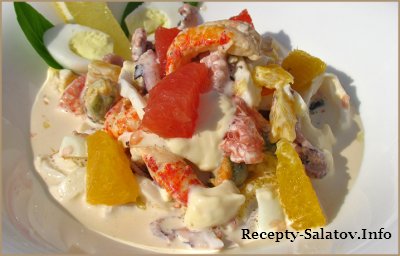 Салат из кальмаров / Ensalada de Marisco