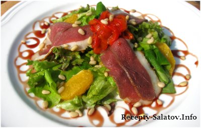 Рецепт из ресторана салат с уткой / Duck Salad