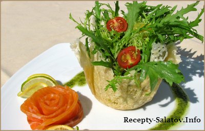 Итальянский cырный салат из семги рецепт для ресторана