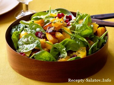 Фруктовый салат с мандаринами шпинатом и тыквы