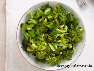 Салат корн с травами и кедровыми орехами - пошаговый рецепт