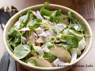 Салат с яблоками и ветчиной пошаговый рецепт с фото
