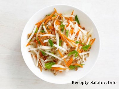 Теплый овощной салат из моркови и хикамы пошаговый рецепт