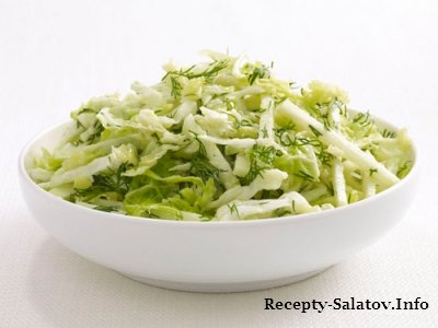 Французкий салат из кольраби и савойской капусты