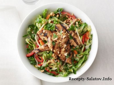 Вкусный нежный куриный салат по-тайски пошаговый рецепт