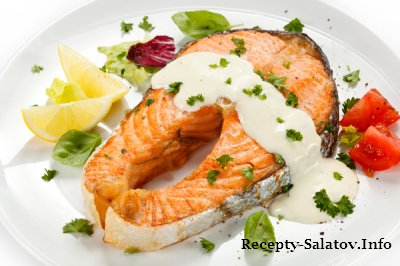 Филе лосося со сливочным соусом -рецепт ресторана
