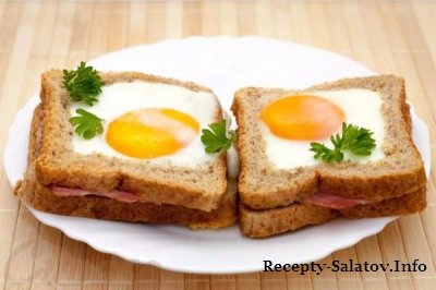 Горячие бутерброды с ветчиной и яйцом