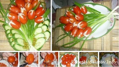 Овощной салат "Тюльпаны"