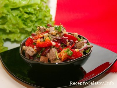 Салат Тбилис из овощей и говядины пошаговый рецепт с фото