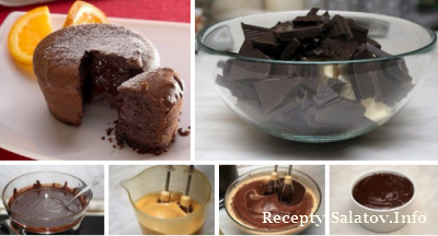 Шоколадные кексы с жидкой начинкой пошаговый рецепт с фото
