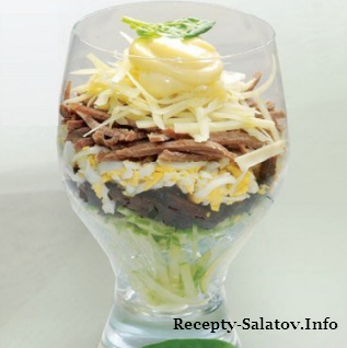 Изысканный салат коктейль из мяса пошаговый рецепт с фото