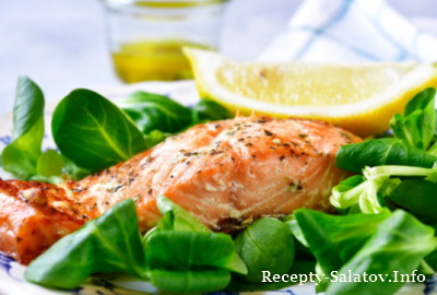 Фитнес салат с лососем на гриле и авокадо - пошаговый рецепт