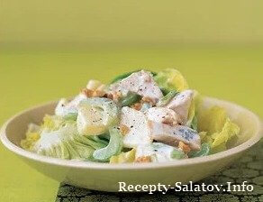 Куриный салат с яблоками и грецкими орехами рецепт с фото