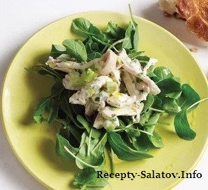 Рецепт сливочного куриного салата с зеленым луком и йогуртом