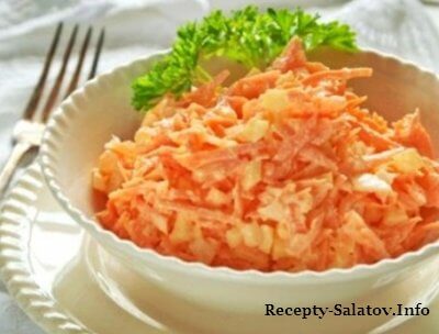 Рецепт морковного салата с яйцом и чесноком
