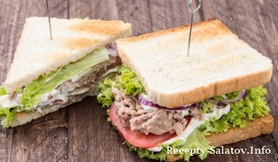 Рецепт вкуснейшего сэндвича с салатом из тунца от шеф повара