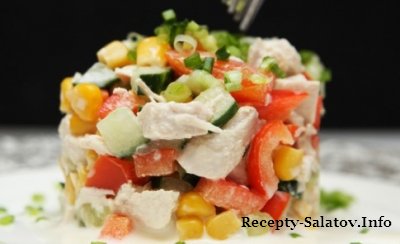 Простой куриный салат с фруктами пошаговый рецепт с фото