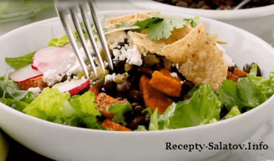 Вегетарианский салат со сладким бататом пошаговый рецепт