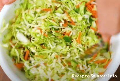 Легкий летний салат из свежей капусты и овощей на каждый день