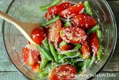 Салат с стручковой фасолью и томатом пошаговый рецепт с фото