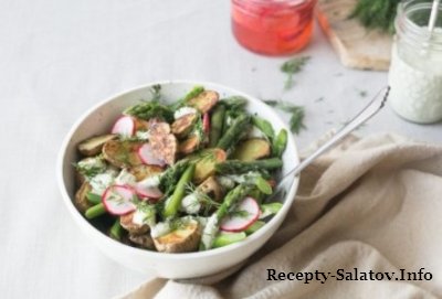 Весенний овощной салат с картофелем и спаржей пошаговый рецепт
