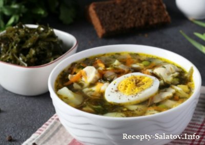 Суп из морской капусты яиц и курицы- пошаговый рецепт
