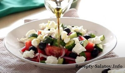 Классический рецепт греческого салата маслины оливки сыр фета