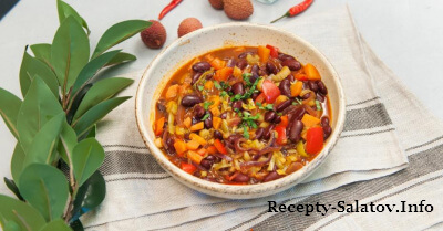 Овощной суп с красной фасолью пошаговый видео рецепт