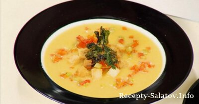 Овощной суп с сыром чеддер и гренками - пошаговый видео рецепт