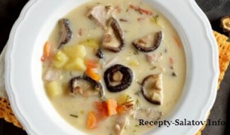 Ароматный суп с курицей и лесными грибами - пошаговый рецепт