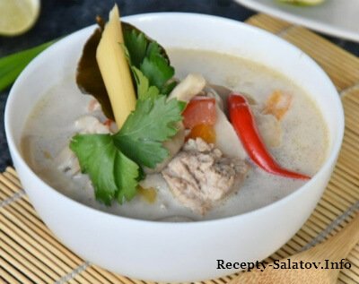 Том-Кха-Гай куриный суп на кокосовом молоке - пошаговый рецепт