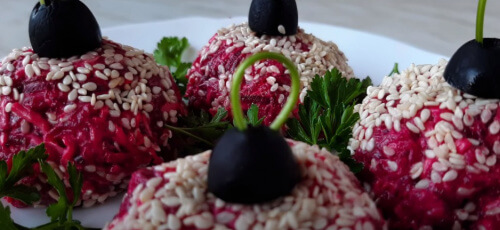 Креативный рецепт селёдка под шубой в форме шариков - пошагово