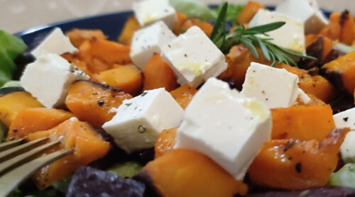 Фитнес салат из тыквы с фетой и апельсинами - здоровое питани