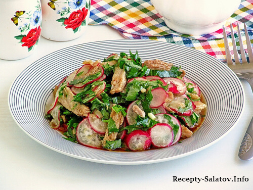 Мясной салат из свинины и свежих овощей - пошаговый рецепт