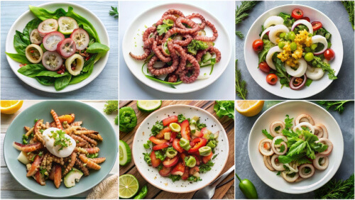 Топ 6 простых и вкусных салатов с кальмарами