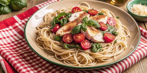 Спагеттини с курицей, томатами и соусом «Базилико»: вкусный рецепт
