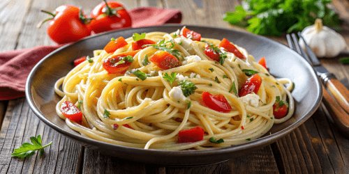 Спагетти с сыром и перцем: видео рецепт легкой пасты