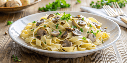 Вкусный рецепт Тальятелле с грибами в сливочном соусе